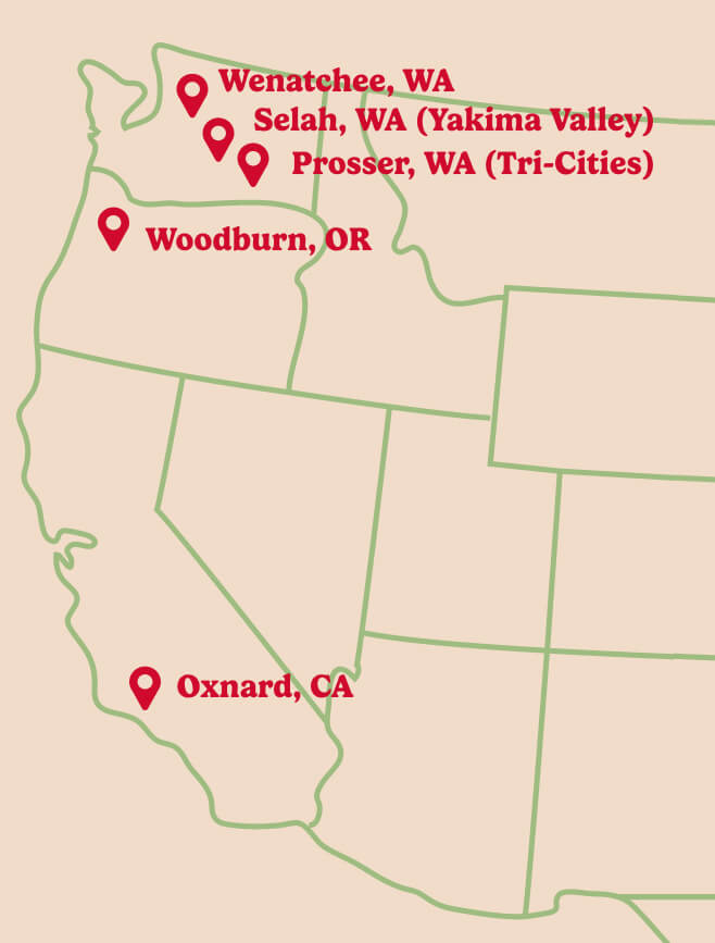Career locations displayed on a map.